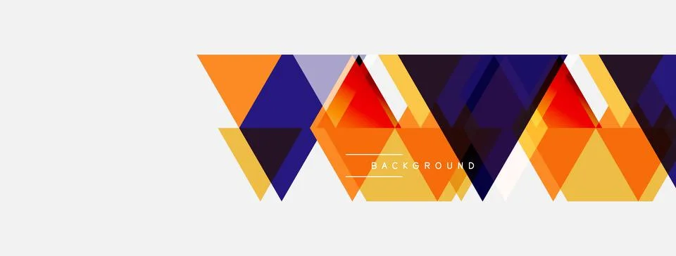 Geometric shapes create vibrant pattern. Orange, red, purple hues dominate Stock Illustration