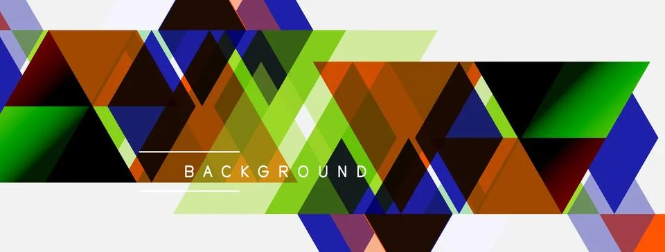 Geometric shapes create vibrant pattern. Colors blend, forming modern backg.. イラスト素材