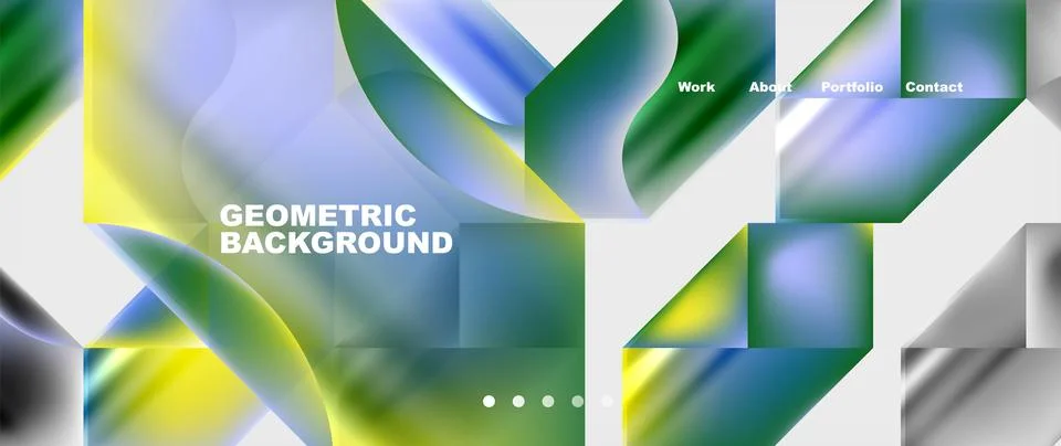 Geometric shapes creating an art pattern on electric blue background Stock Illustration