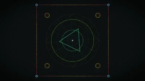 Geometric shapes on dark background create visual interest Stock Footage 337069566