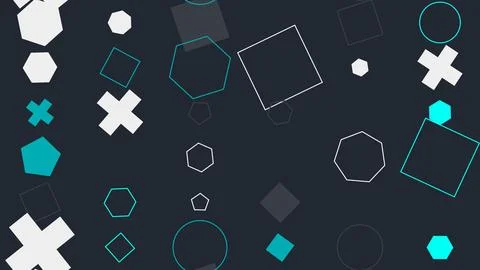 Geometric Shapes on Dark Background. Illustrazione stock