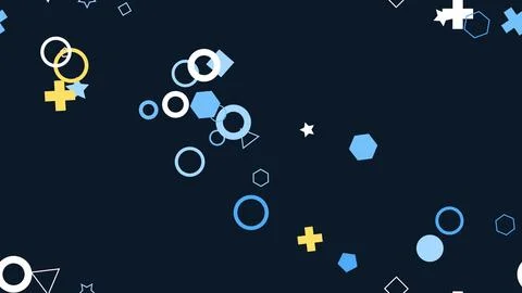 Geometric Shapes on Dark Blue Background. Stock Illustration