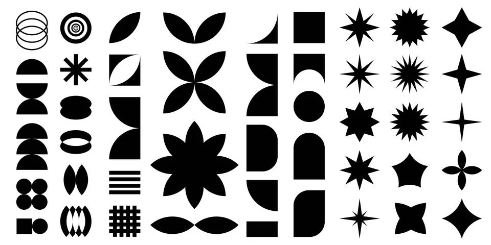 Geometric shapes design elements set Illustrazione stock