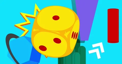 Geometric shapes with dice animation Stock Footage 314087017