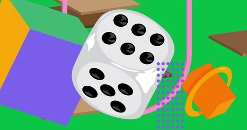 Geometric shapes with dice Stock Footage 314087020