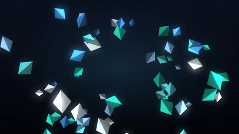 Geometric shapes drift through dark space Stock Footage 340333644