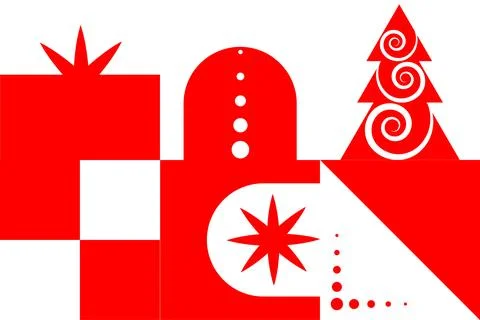 Geometric shapes elements red winter. イラスト素材