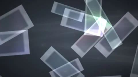 Geometric shapes float and overlap in soft motion against a dark gray background Stock Footage 330922392