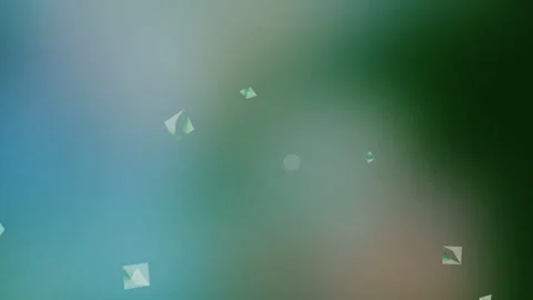 Geometric Shapes Floating in Soft Green and Blue Gradient Abstract Video Effects 動画素材 333183187