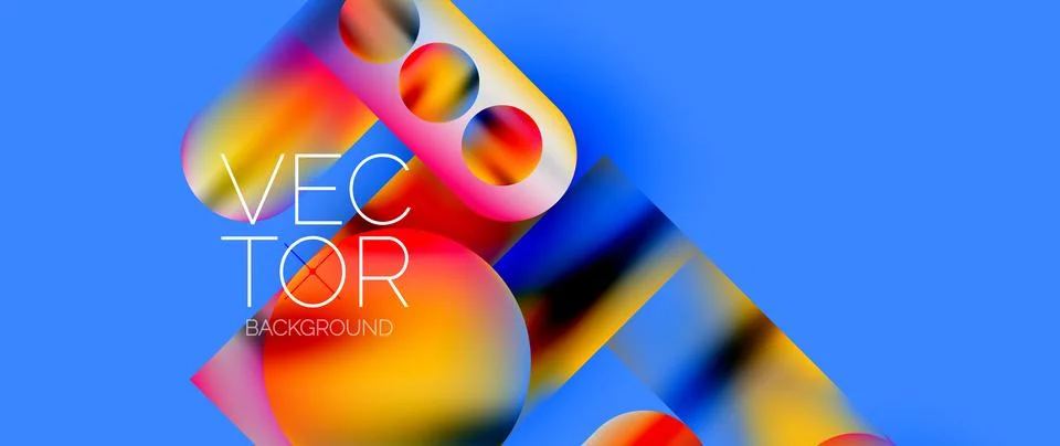 Geometric shapes fluid gradient abstract minimal background for various purposes Stock Illustration
