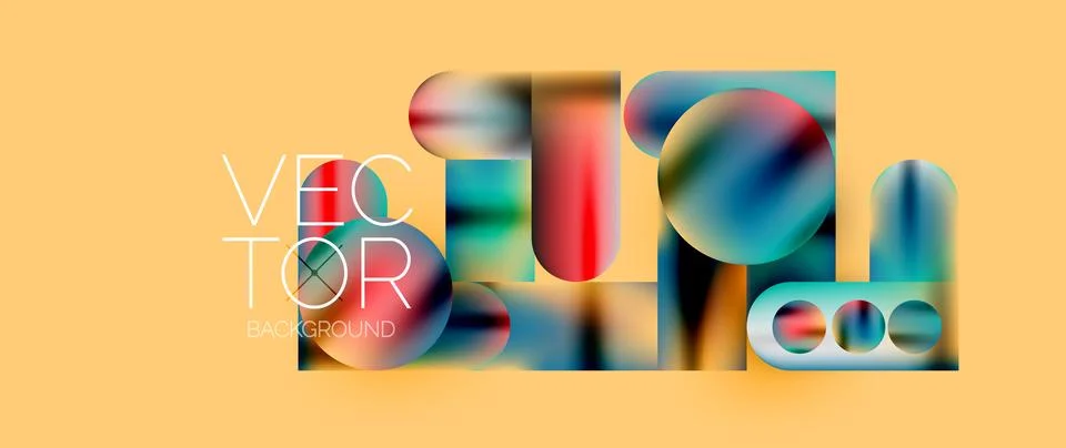 Geometric shapes fluid gradient abstract minimal background for various purposes 스톡 일러스트