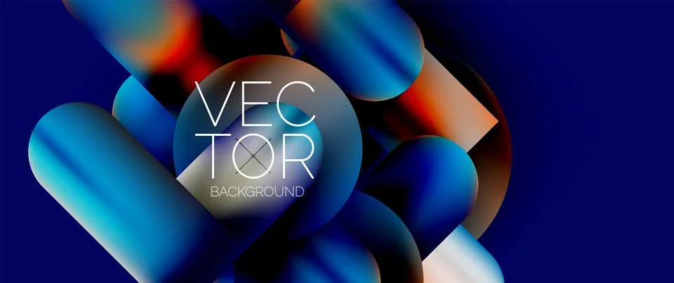 Geometric shapes fluid gradient abstract minimal background for various purposes Stock Illustration