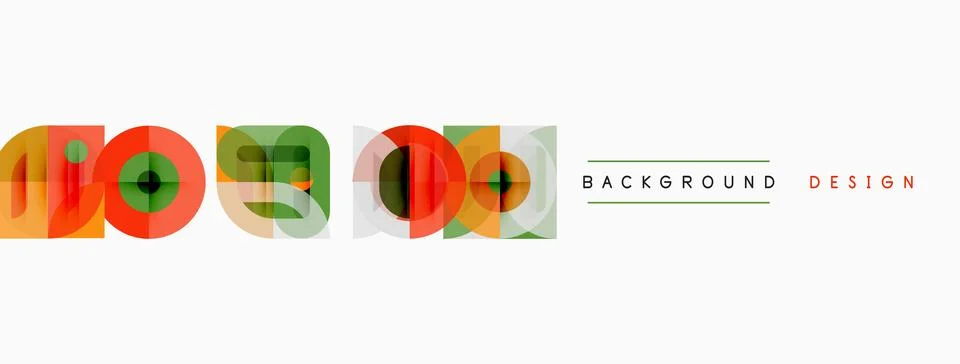 Geometric shapes form abstract pattern. Orange, green, brown hues dominate Stockillustratie