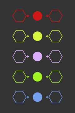 Geometric shapes form a balanced, repeating pattern. Stock Illustration