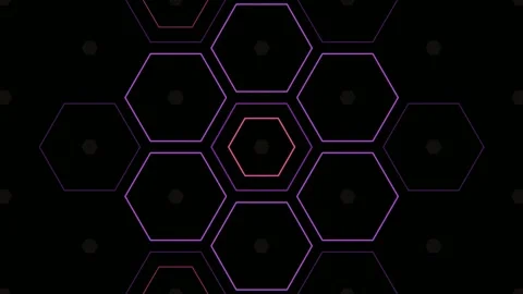 Geometric shapes form a pattern in a digital design at night Stock Footage 331693864
