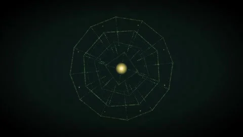 Geometric shapes form patterns in a dark background Stock Footage 336995061