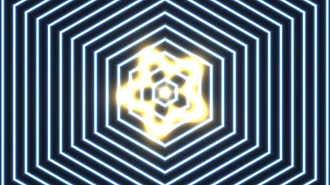 Geometric shapes form patterns with light in dark Stock-Footage 339341326