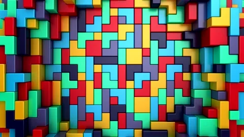 Geometric Shapes Form a Wave Stock Footage 222011888