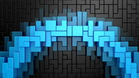 Geometric Shapes Form a Wave Stock Footage 231753681