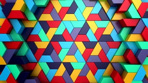 Geometric Shapes Form a Wave Stock Footage 243081885