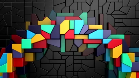 Geometric Shapes Form a Wave Stock Footage 247359399