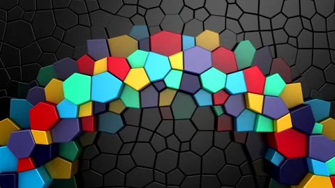 Geometric Shapes Form a Wave Video stock 247472074