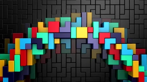 Geometric Shapes Form a Wave Stock Footage 247492553