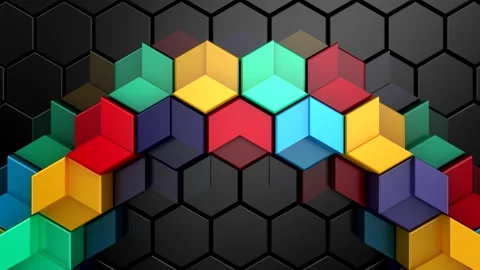 Geometric Shapes Form a Wave Stock Footage 249312495