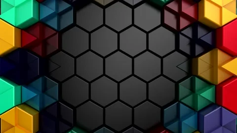 Geometric Shapes Form a Wave Vidéo 255589119