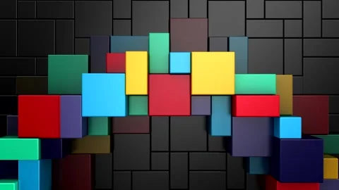 Geometric Shapes Form a Wave Stock Footage 257187122