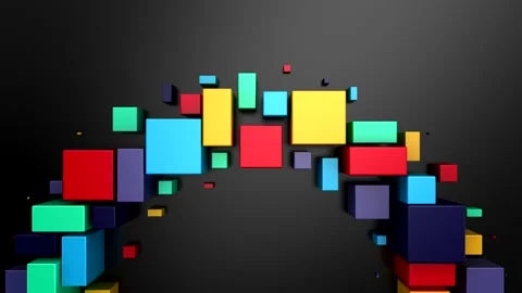 Geometric Shapes Form a Wave Stock Footage 263137298