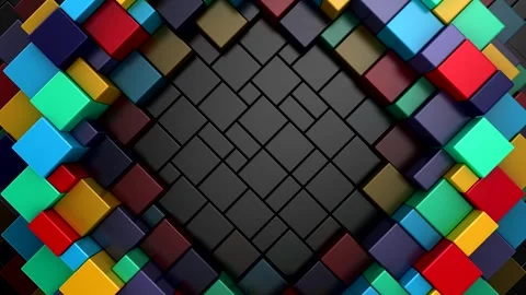 Geometric Shapes Form a Wave Video stock 288179948