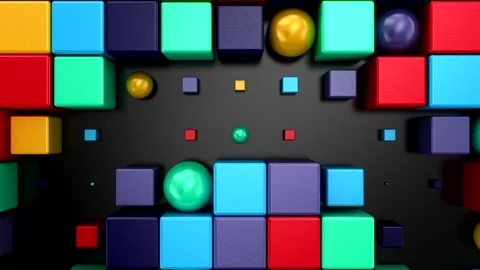 Geometric Shapes Form a Wave Video stock 296265558