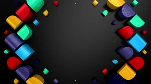 Geometric Shapes Form a Wave Stock Footage 300600289