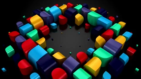 Geometric Shapes Form a Wave Stock Footage 301384342