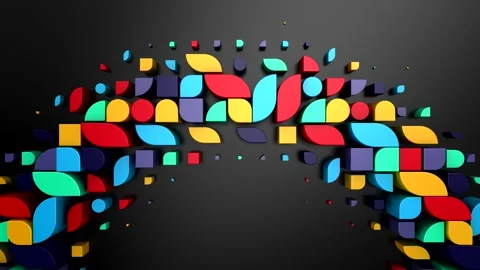 Geometric Shapes Form a Wave Stock Footage 309853502