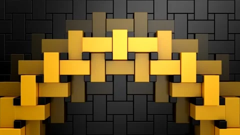 Geometric Shapes Form a Wave Video stock 332664273