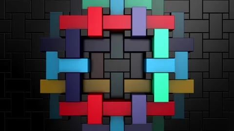 Geometric Shapes Form a Wave Stock-Footage 332887561