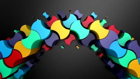 Geometric Shapes Form a Wave Stock Footage 336279137