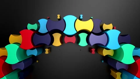 Geometric Shapes Form a Wave 動画素材 336279264