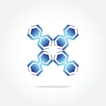 Geometric shapes that form a x Stock Illustration