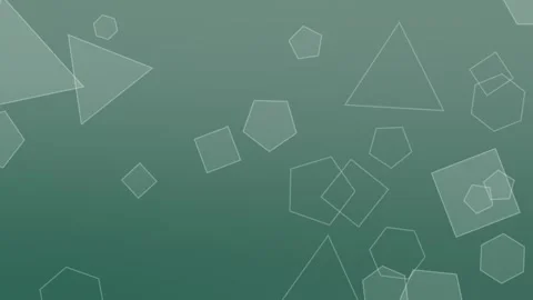 Geometric shapes glide across mint green gradient 스톡 동영상 330059392
