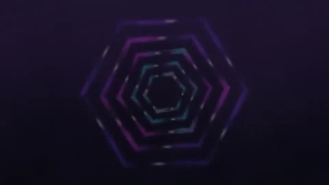 Geometric shapes glow and shift in a dark, futuristic energy interface Stock Footage 330561238