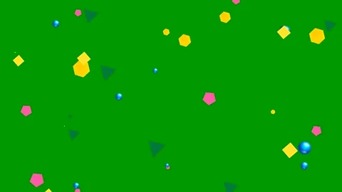 Geometric Shapes on Green Screen | Abstract Motion Graphic Background Stock Footage 320126413