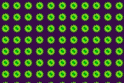 Geometric shapes of green in seamless pattern on blue background Seamless ... Foto stock