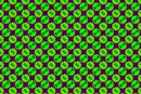 Geometric shapes of green in seamless pattern on blue background Seamless ... Foto stock