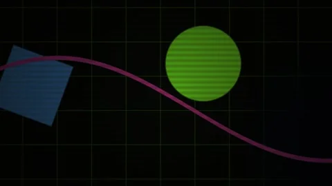 Geometric shapes on a grid background. Stock Footage 340016100