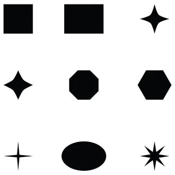 Geometric shapes icon set Stock Illustration