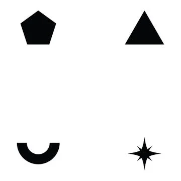 Geometric shapes icon set Stock Illustration