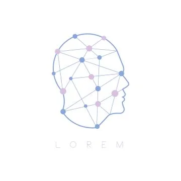 Geometric Shapes Inside Human Head Abstract Design Pastel Icon Ilustración de archivo